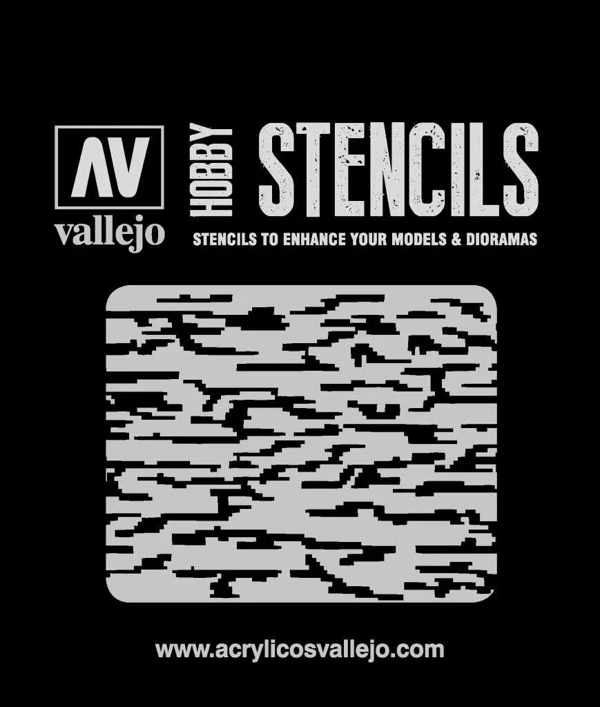 Stencil STCAM004 Pixelated Modern Camo - Robotto