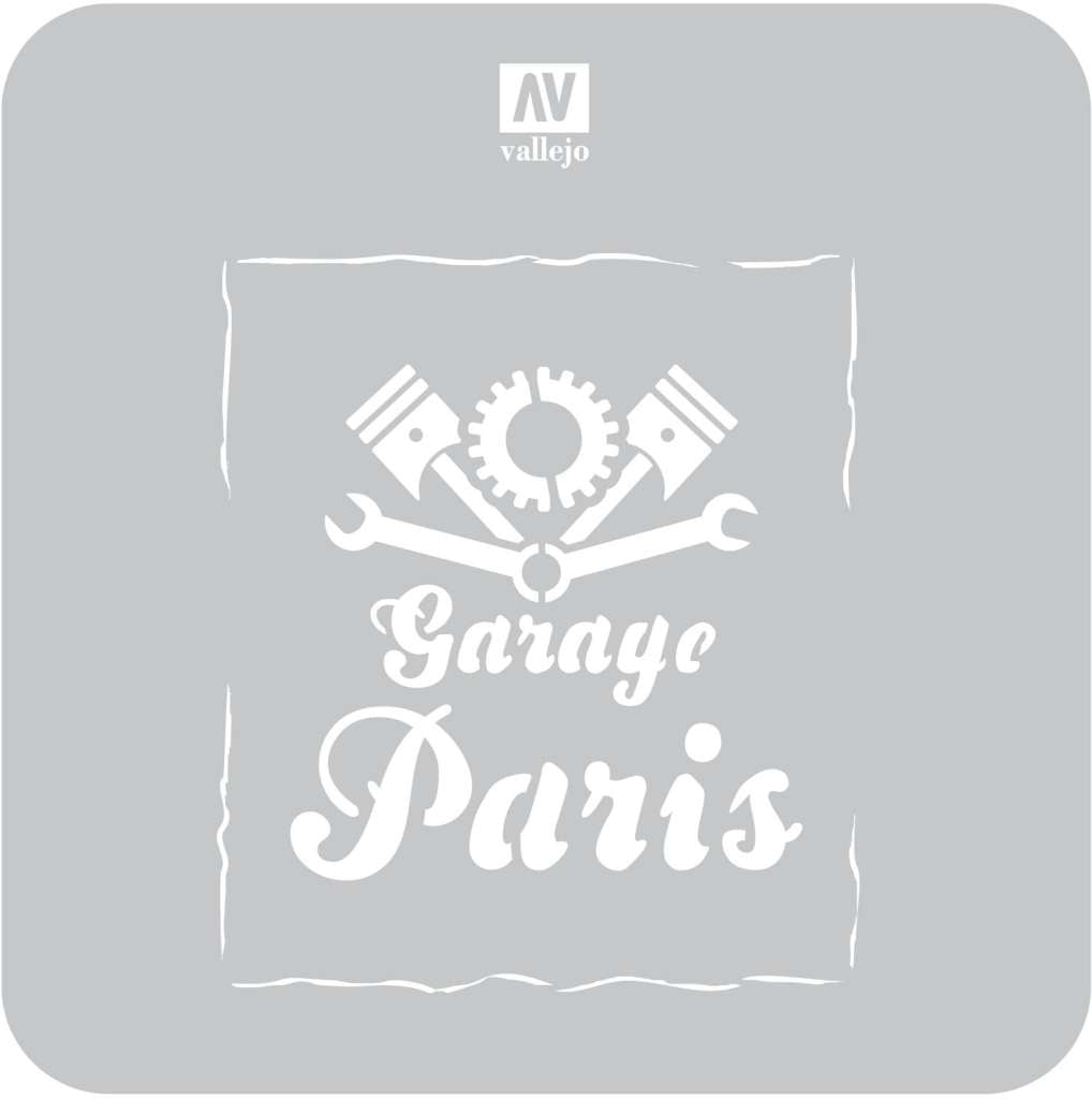Stencil Stlet001 Vintage Garage Skylt vallejo