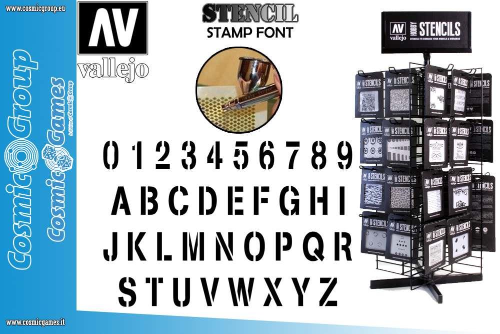 Vallejo Stencil Stlet002 - Stamp Font - Robotto