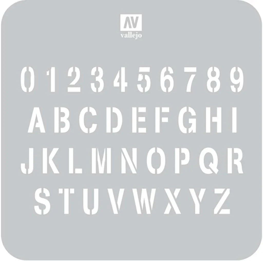 Vallejo Stencil Stlet002 - Stamp Font - Robotto