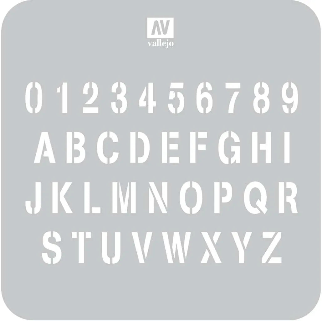 Vallejo Stencil Stlet002 - Stamp Font - Robotto