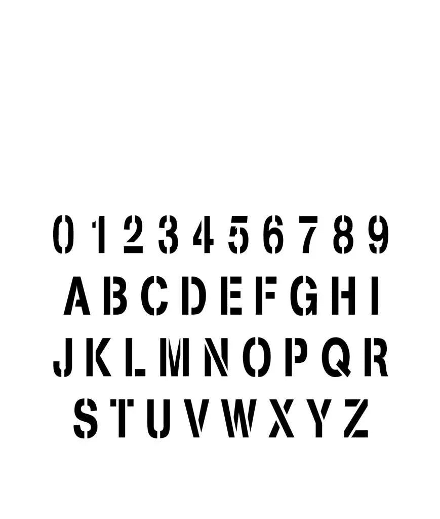 Vallejo Stencil Stlet002 - Stamp Font - Robotto