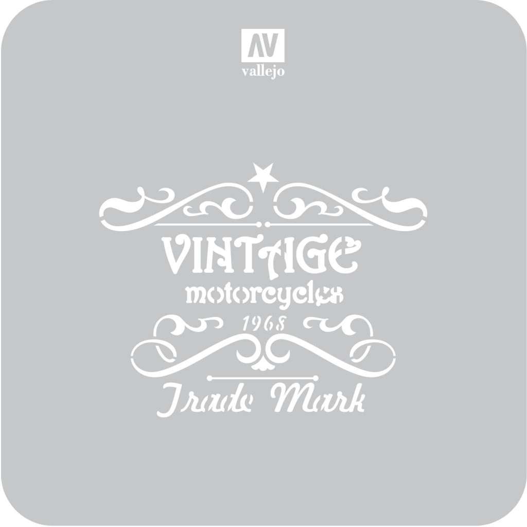 Vallejo Stencil STLET005 Vintage Motorcycles vallejo