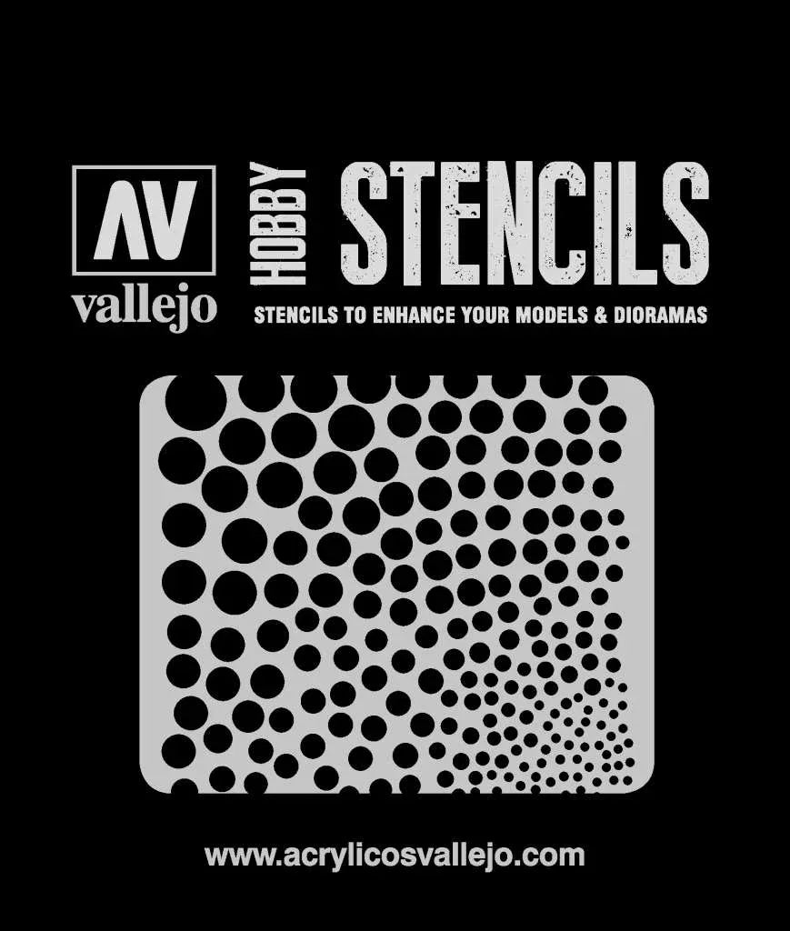 Vallejo Stencil STSF002 - Cirkeltextur - Robotto
