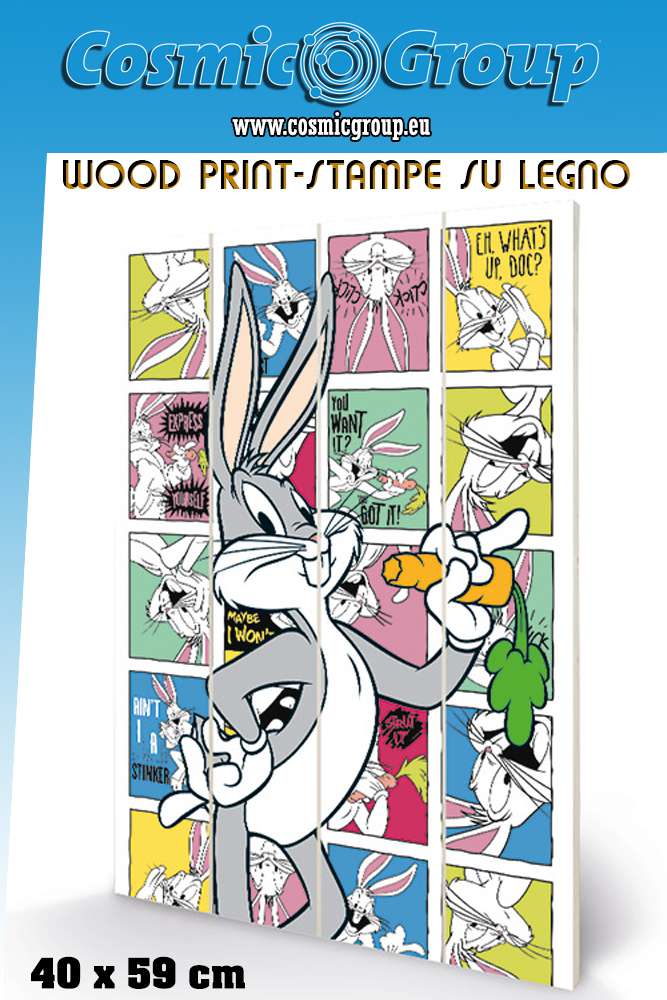 Looney Tunes Bugs Bunny Trätryck – En Fantastisk Inredningsdetalj pyramid international