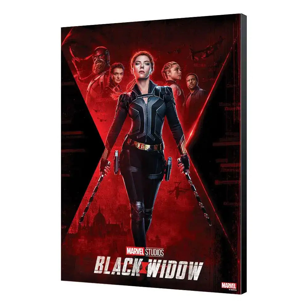 BLACK WIDOW MOVIE POSTER WOOD PANEL