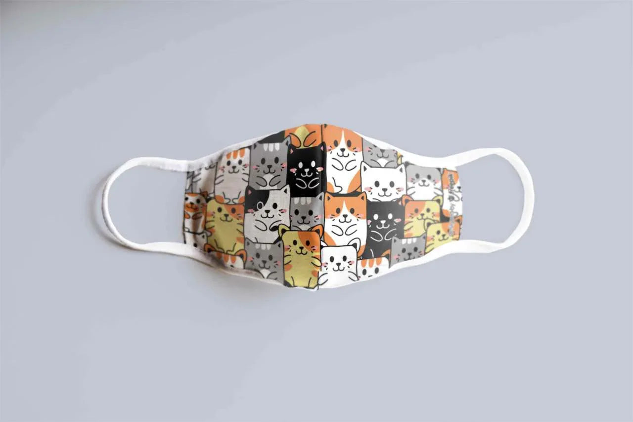 Roliga ansiktsmasker för barn - Kattmotiv - Robotto