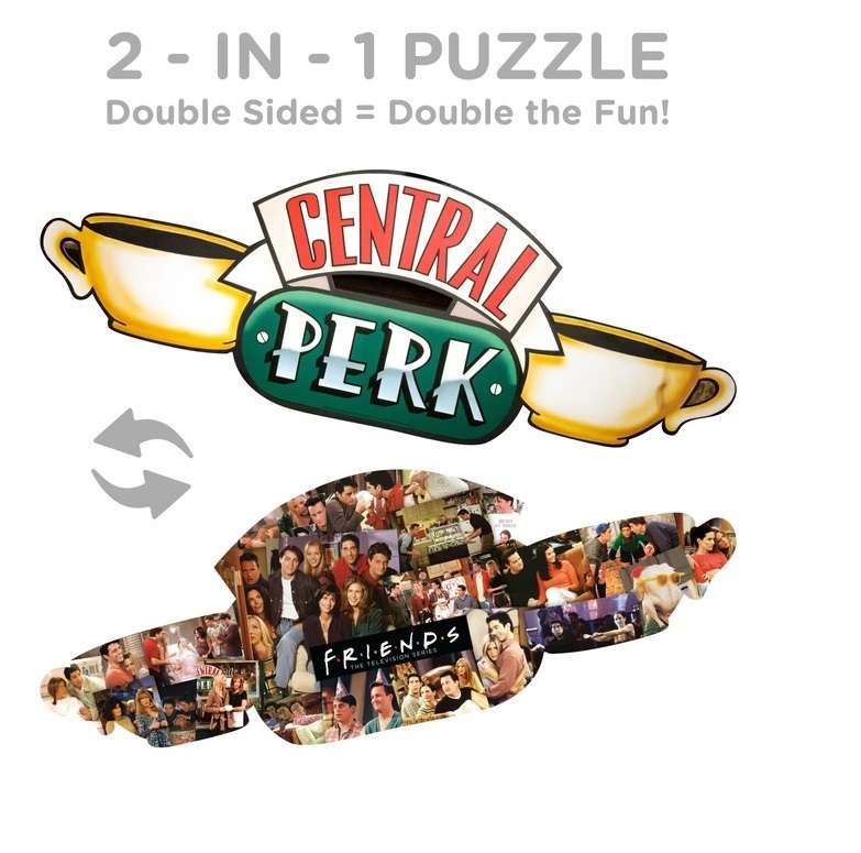 Friends 2-sidig formad 600 bitars pussel - Central Perk aquarius ent