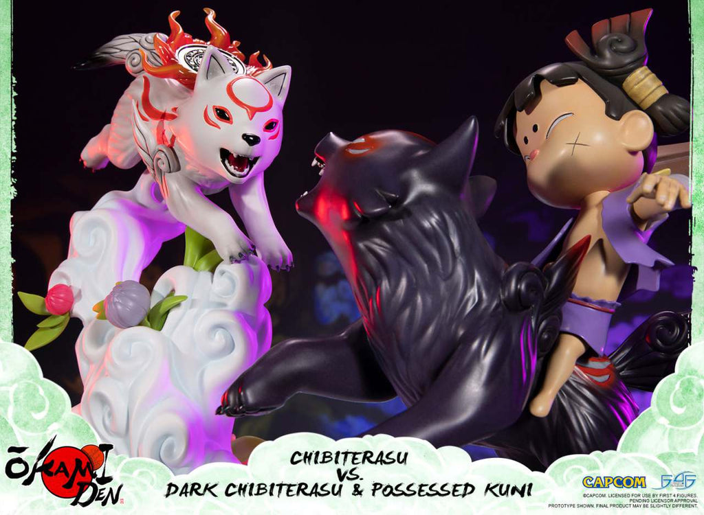 Okamiden Chibiterasu vs Dark Chibiterasu Staty first4figures