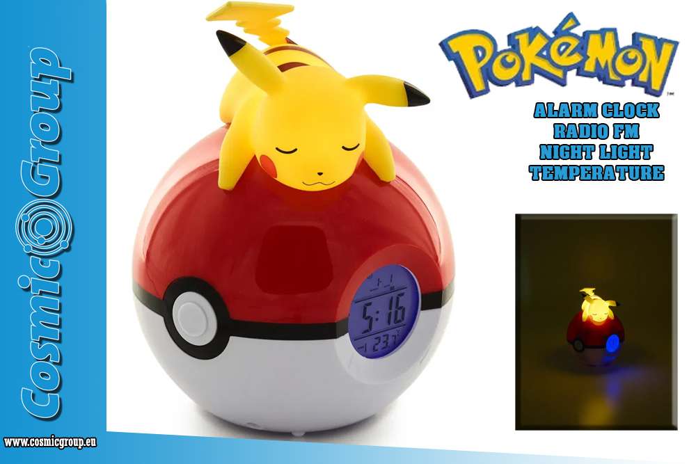 Pikachu Ljusande FM Väckarklocka teknofun