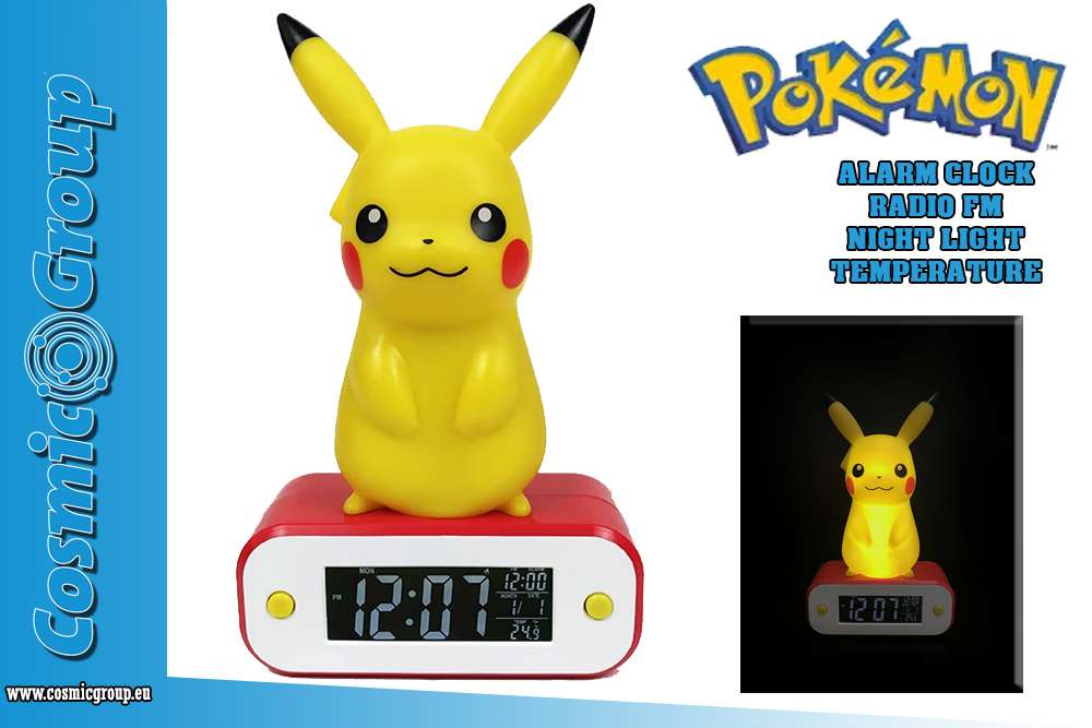 Pikachu LED-lampa Digital Väckarklocka teknofun
