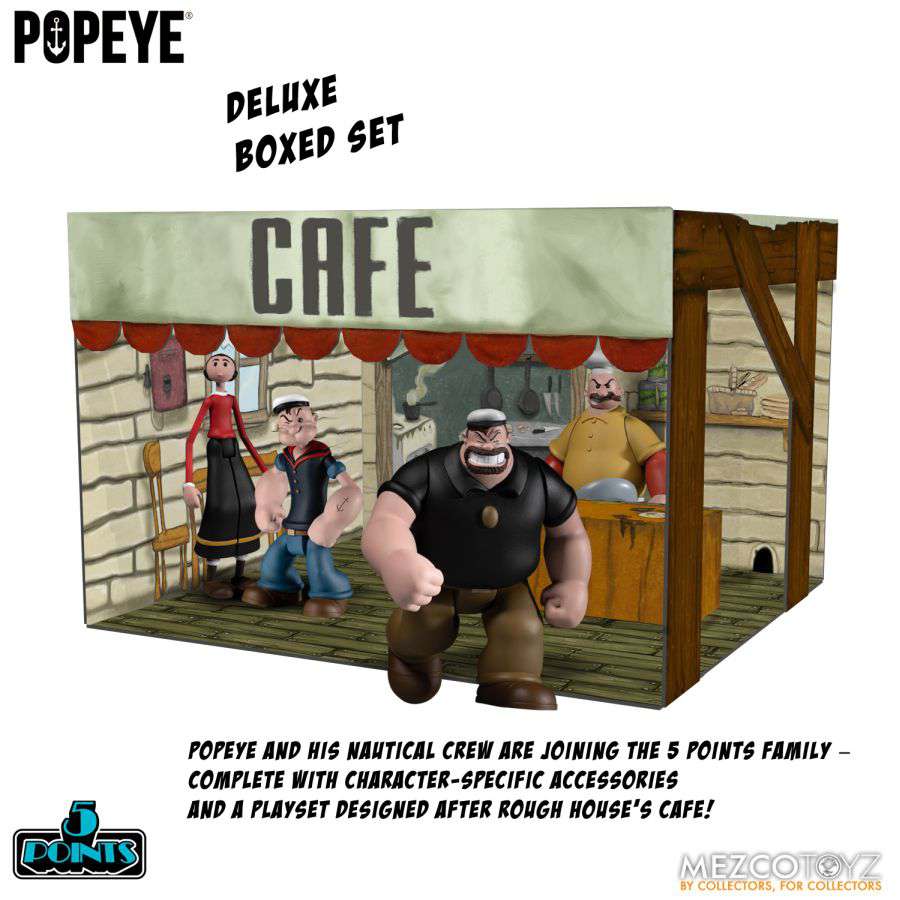 5 Points Popeye Box Set - Deluxe Figurer och Lekset mezco toys