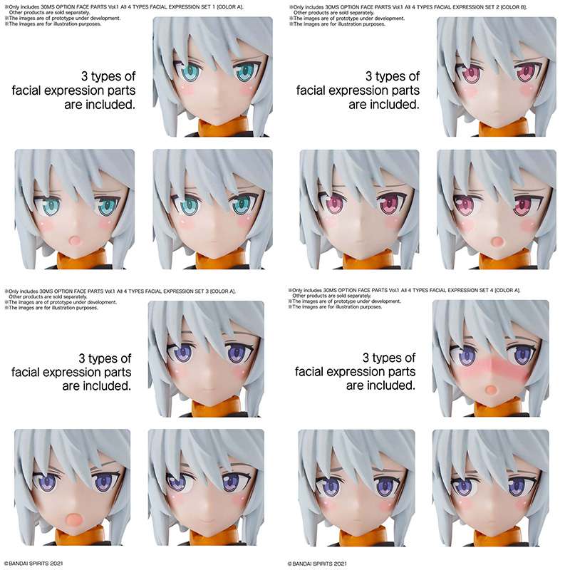 30ms Op Face Parts – Alla 4 Typer bandai model kit gunpla