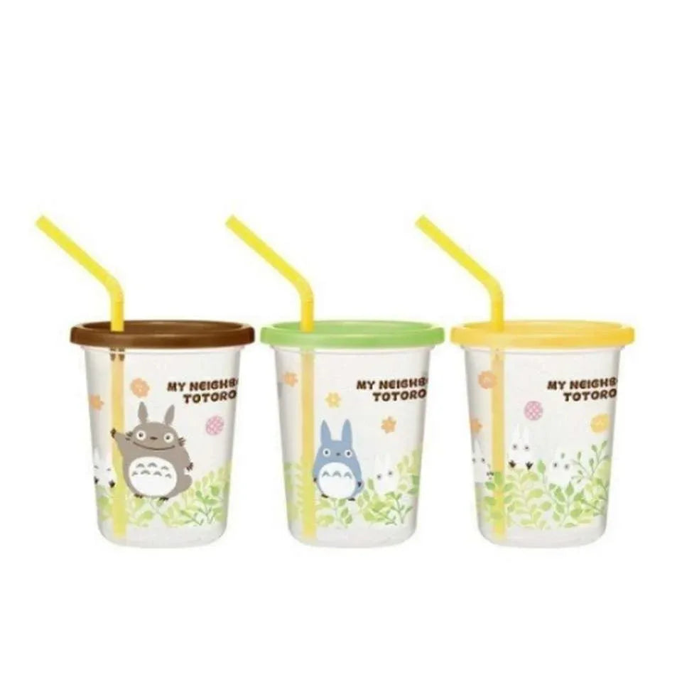 Totoro 3 Glas med Sugrör Set - Robotto
