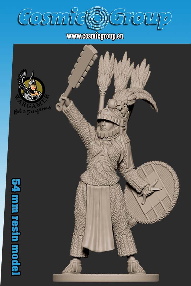 54 mm Atotoztli - Aztec Warrior Miniatyr hot and dangerous