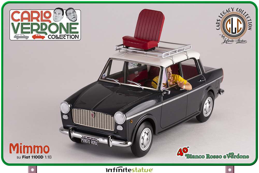Mimmo med FIAT 1100 1/18 Resinbil infinite statue