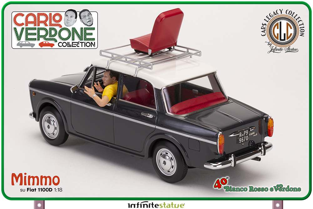 Mimmo med FIAT 1100 1/18 Resinbil infinite statue