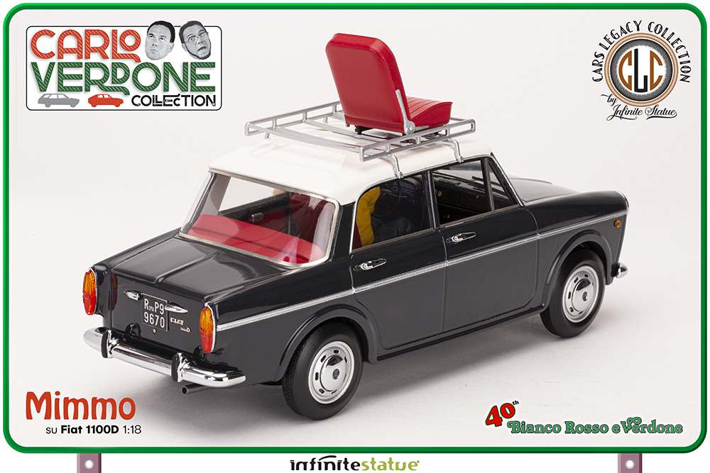 Mimmo med FIAT 1100 1/18 Resinbil infinite statue