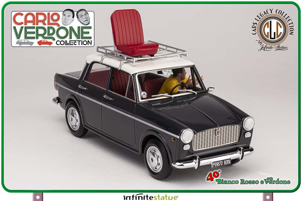 Mimmo med FIAT 1100 1/18 Resinbil infinite statue