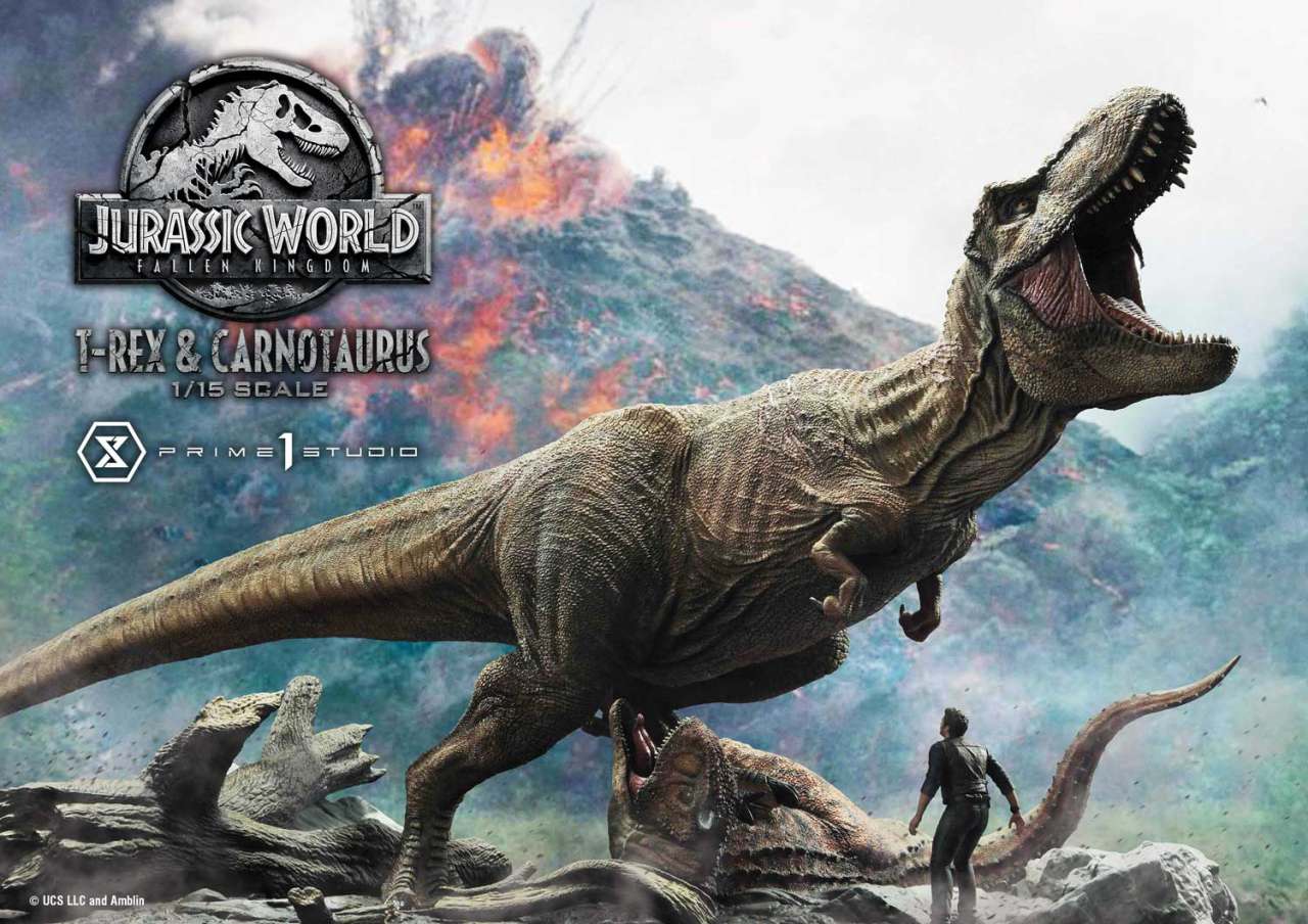 Jurassic World T-Rex & Carnotaurus Staty prime 1