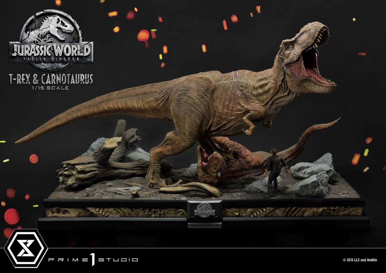 Jurassic World T-Rex & Carnotaurus Staty prime 1