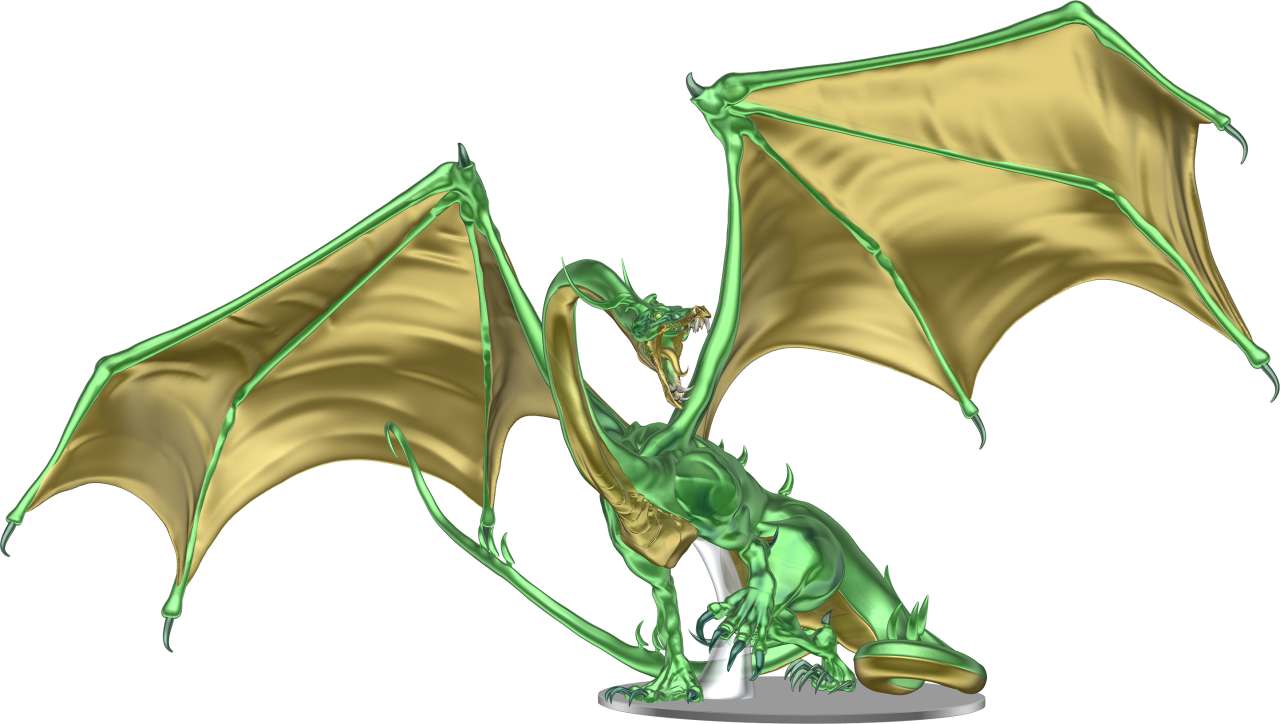 D&D IOTR Adult Emerald Dragon Pre-painted Figur wizkids