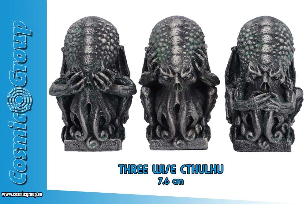 Tre kloka Cthulhu-figurer nemesis now