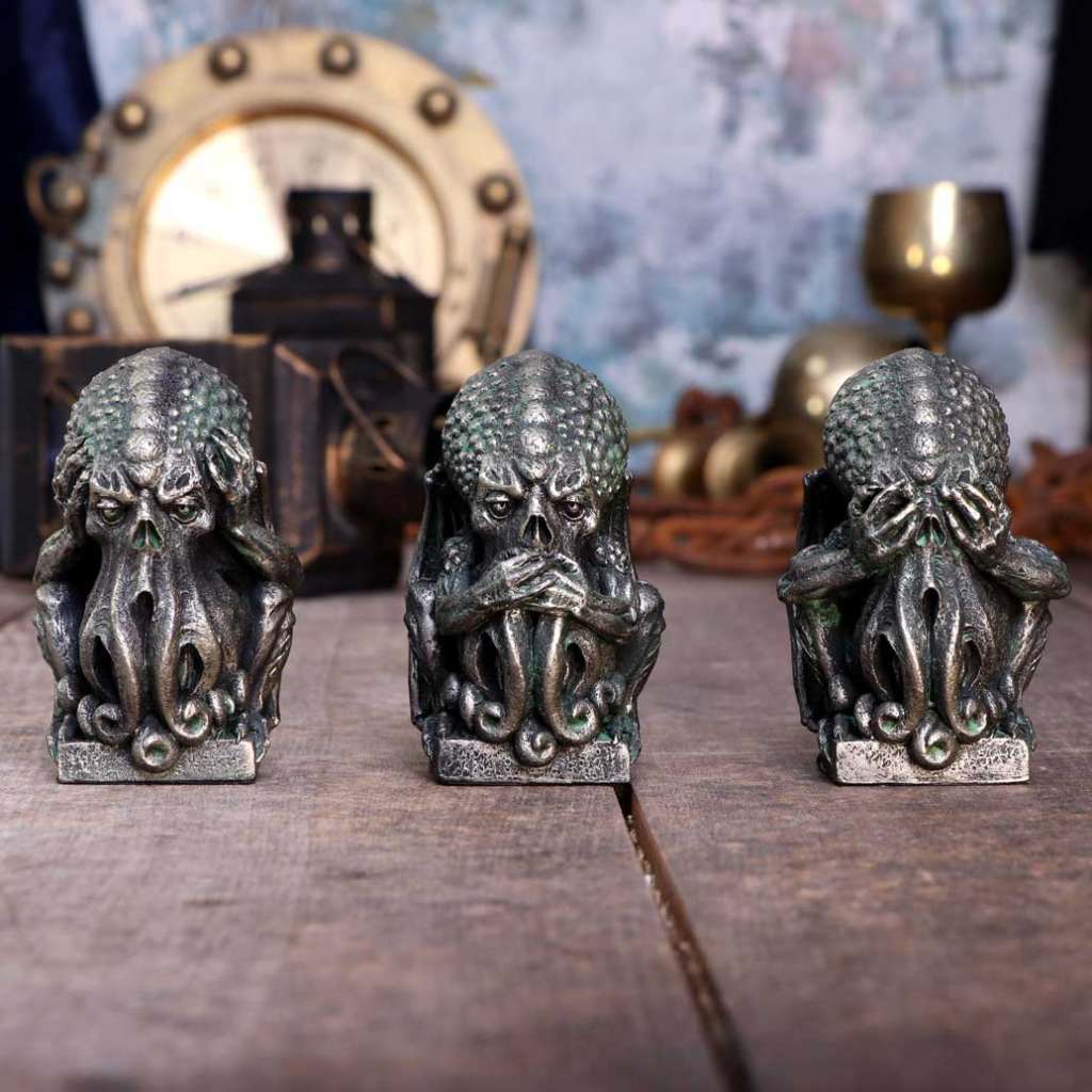Tre kloka Cthulhu-figurer nemesis now