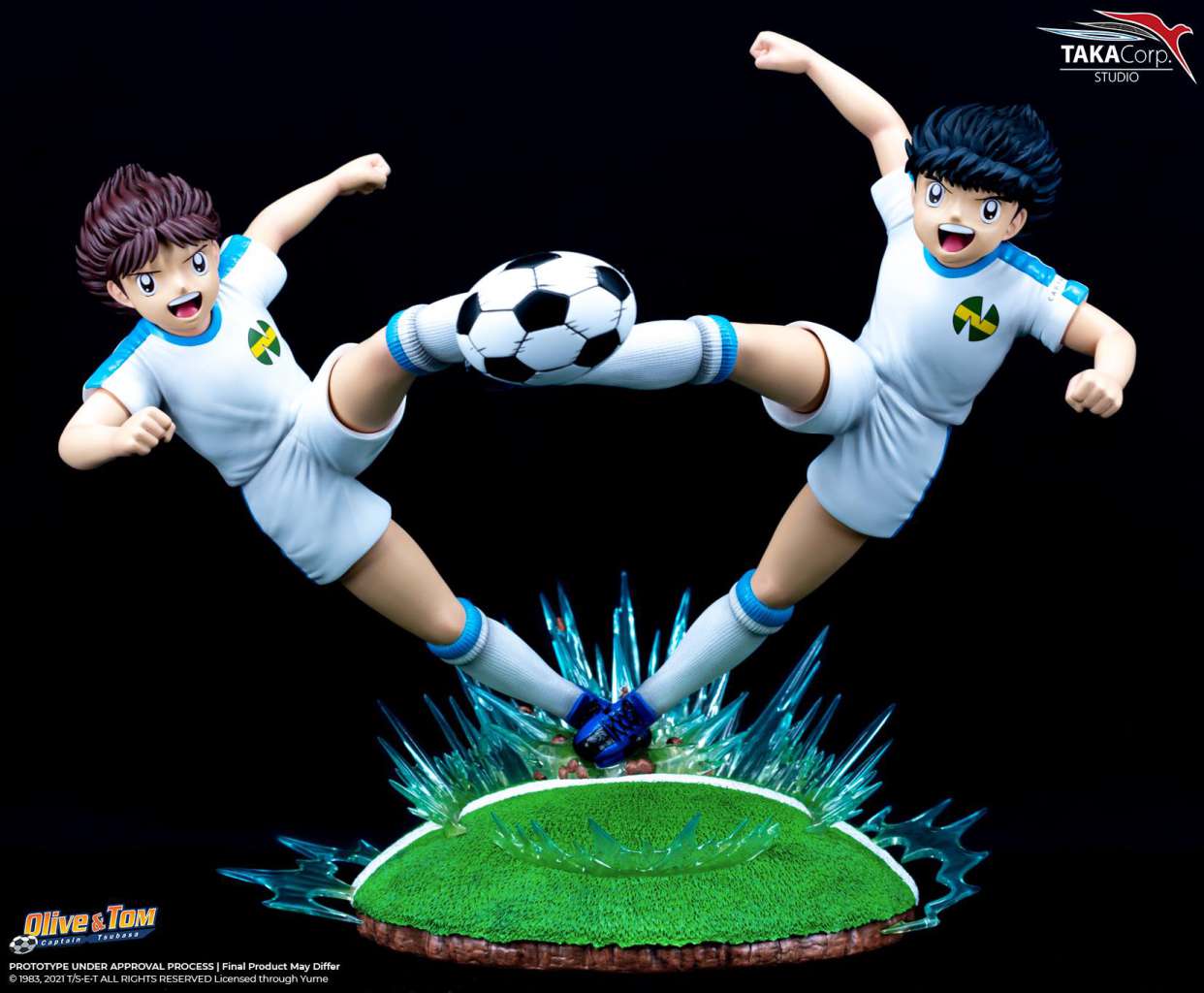 Captain Tsubasa Classic Olivier Atton & Ben Becker Golden Twin Shot Resin Statue taka corp
