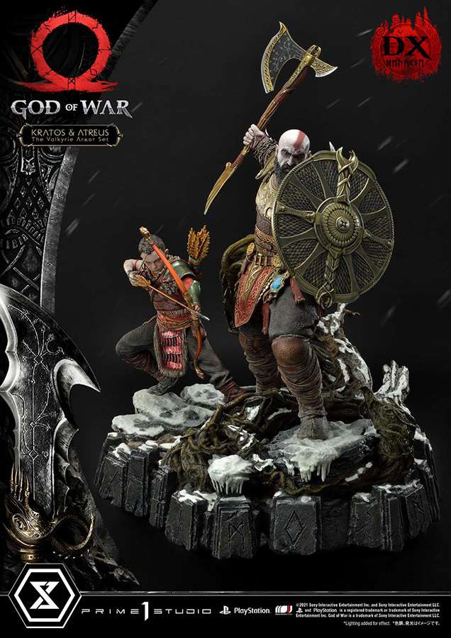 God of War Kratos & Atreus Valkyrie Deluxe Staty prime 1