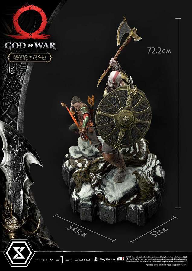 God of War Kratos & Atreus Valkyrie Deluxe Staty prime 1