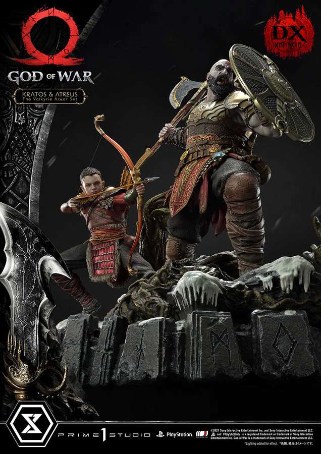 God of War Kratos & Atreus Valkyrie Deluxe Staty prime 1
