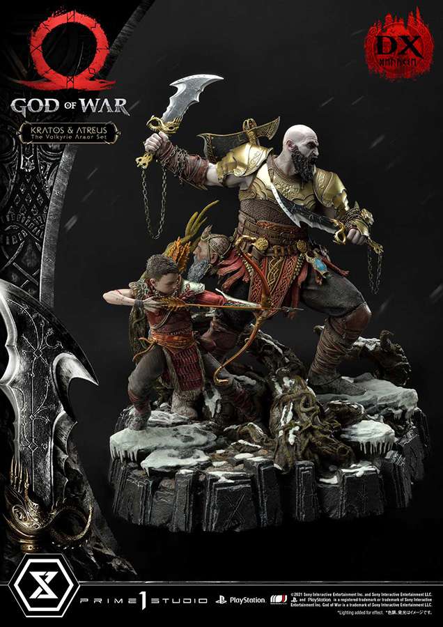 God of War Kratos & Atreus Valkyrie Deluxe Staty prime 1