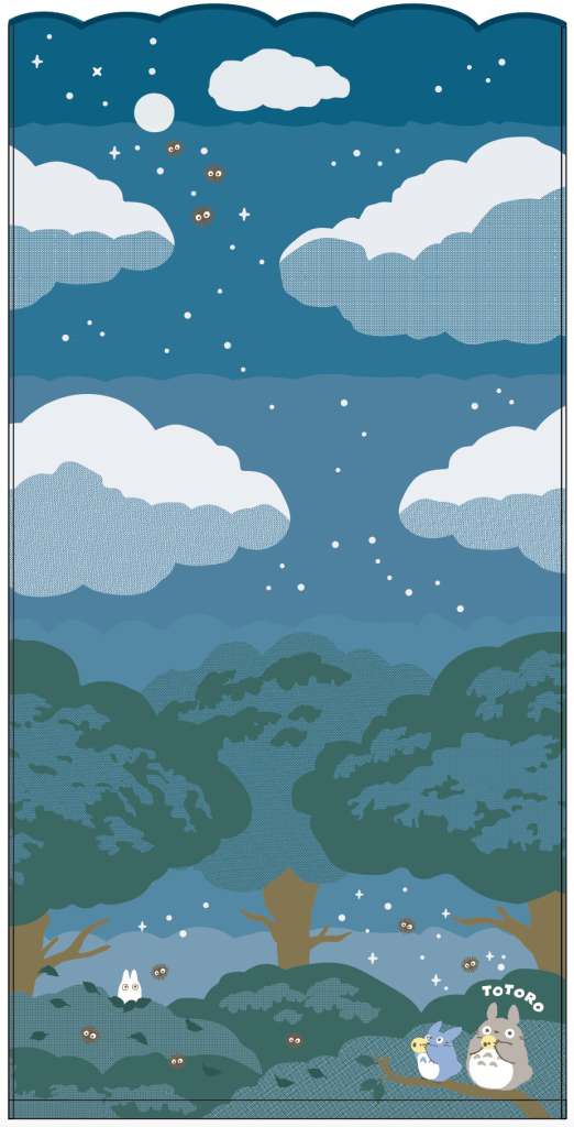 Totoro under the moon 60x120 badhandduk studio ghibli