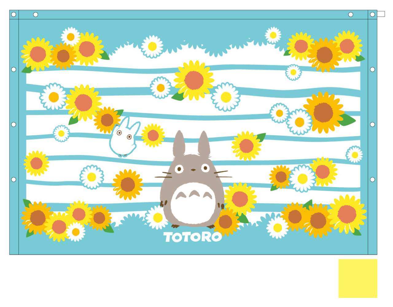 Totoro Solrosor Strandhandduk 80 x 120 studio ghibli