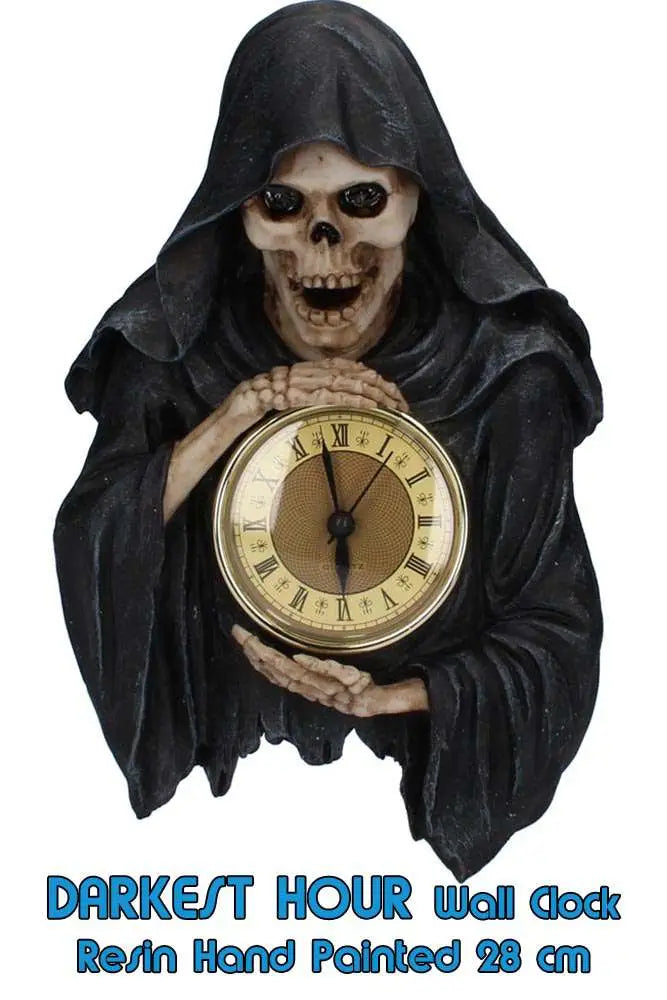 Grim Reaper Klocka - 28 cm Handmålad Resinfigur
