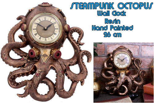 Steampunk Bläckfisk Squid Väggklocka - Unik Inredning nemesis now