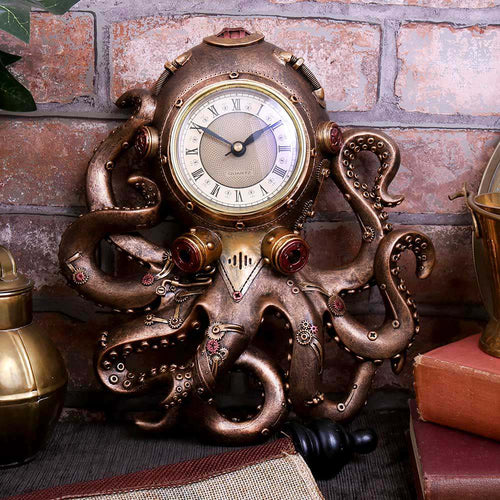 Steampunk Bläckfisk Squid Väggklocka - Unik Inredning nemesis now