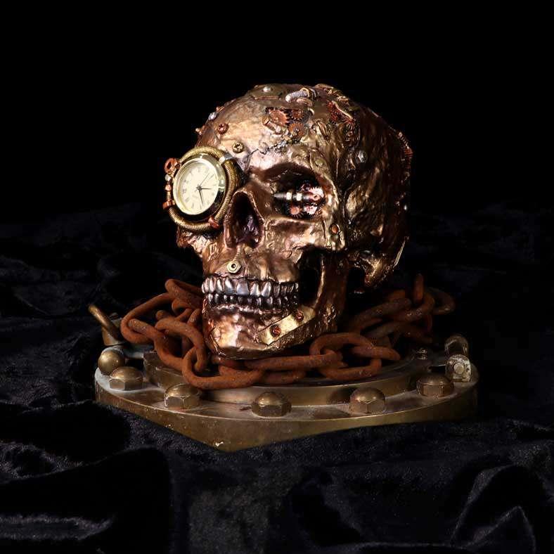 Steampunk Skull Klocka - Unik Dekoration - Robotto