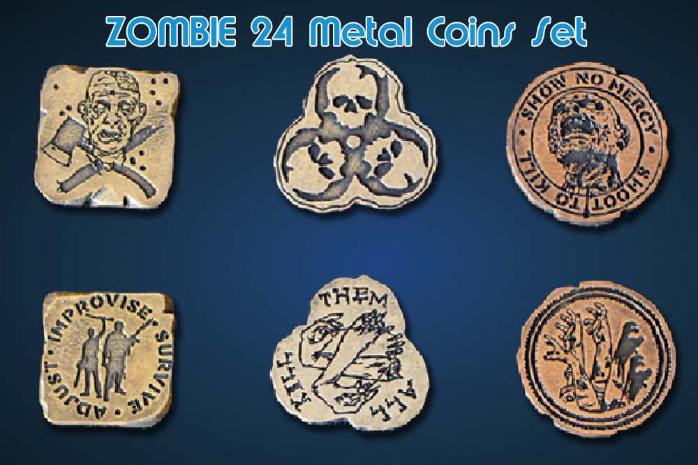 Zombie Metal Coins Set (24 stycken) dm vault