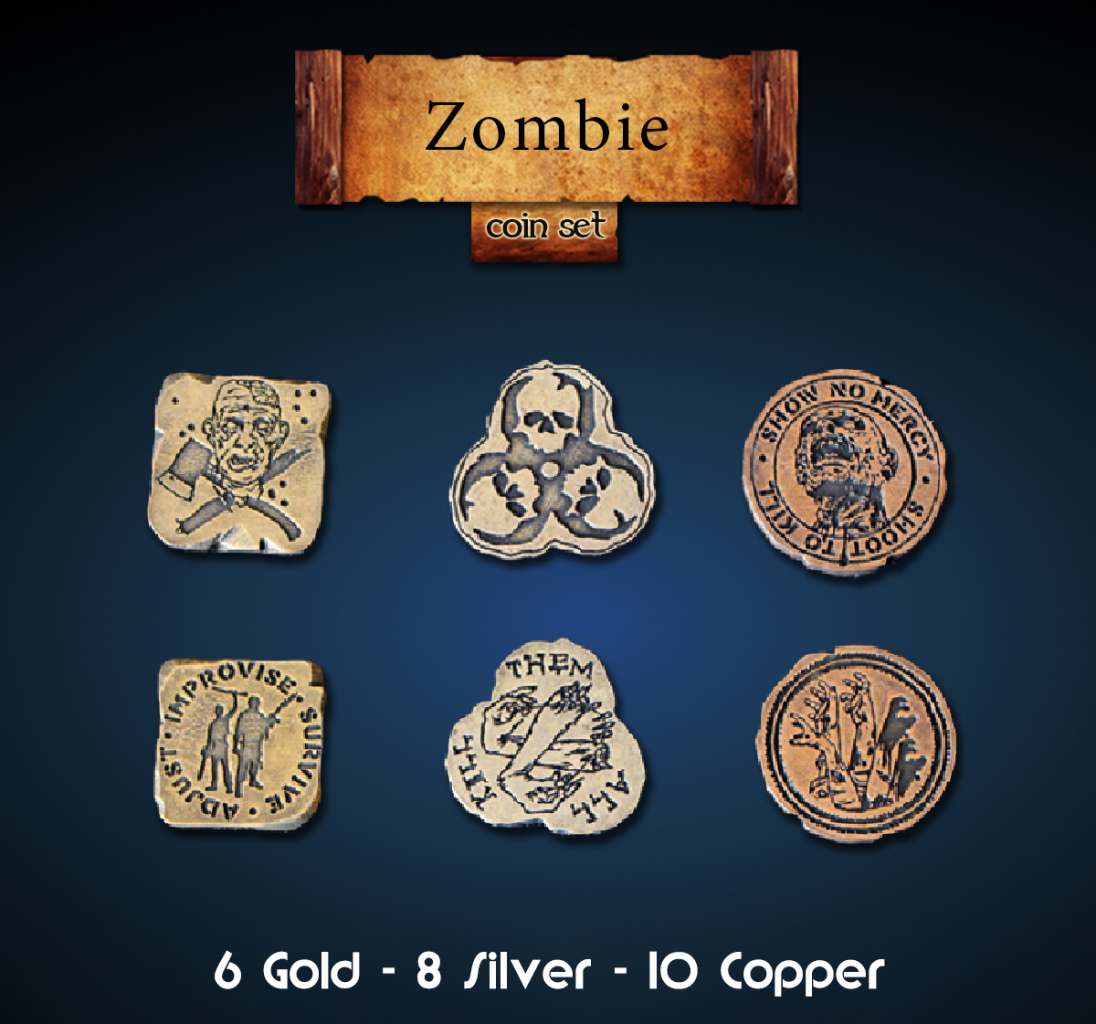 Zombie Metal Coins Set (24 stycken) dm vault
