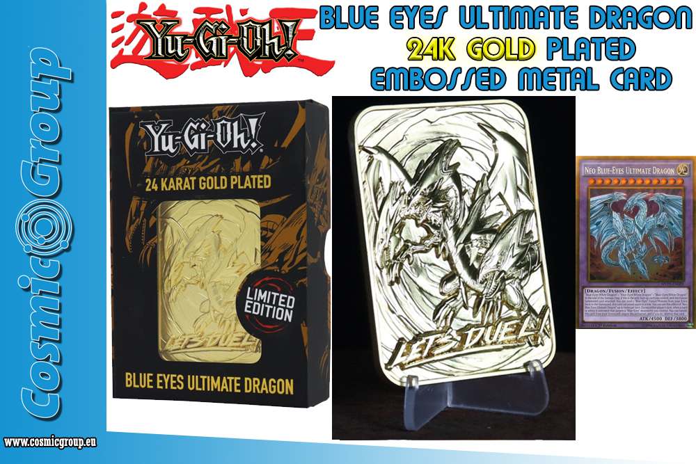 Yu-Gi-Oh! Limited Edition 24K Gold Blue Eyes Ultimate Dragon fanattik