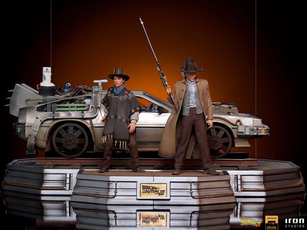 Bttf III DeLorean + Staty 1/10 Set iron studios