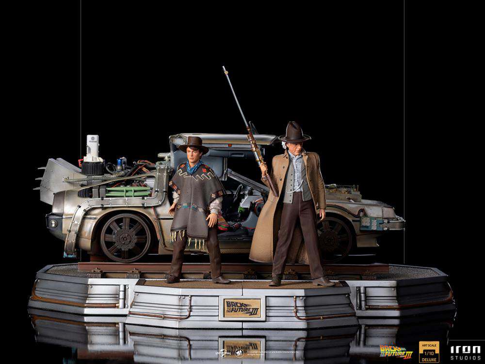 Bttf III DeLorean + Staty 1/10 Set iron studios