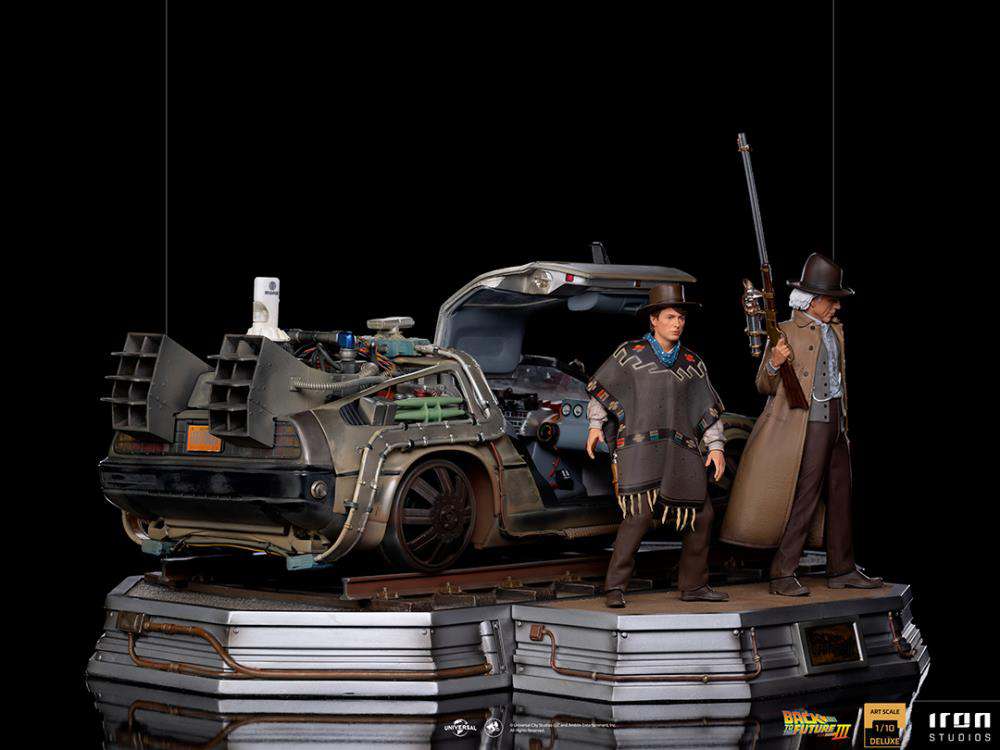 Bttf III DeLorean + Staty 1/10 Set iron studios