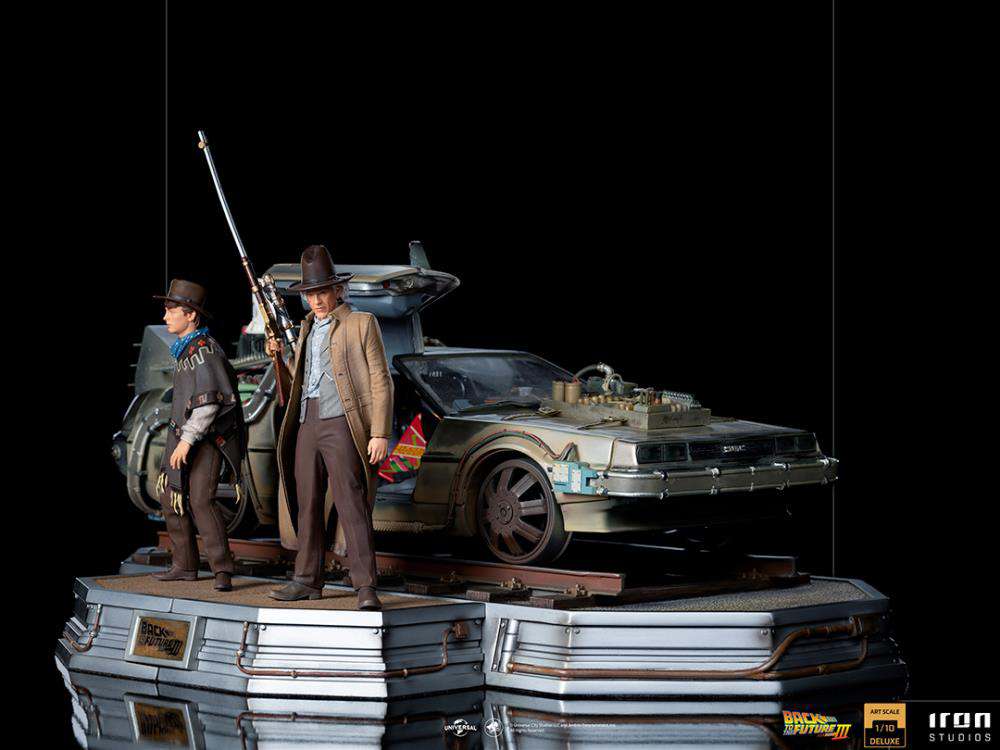 Bttf III DeLorean + Staty 1/10 Set iron studios