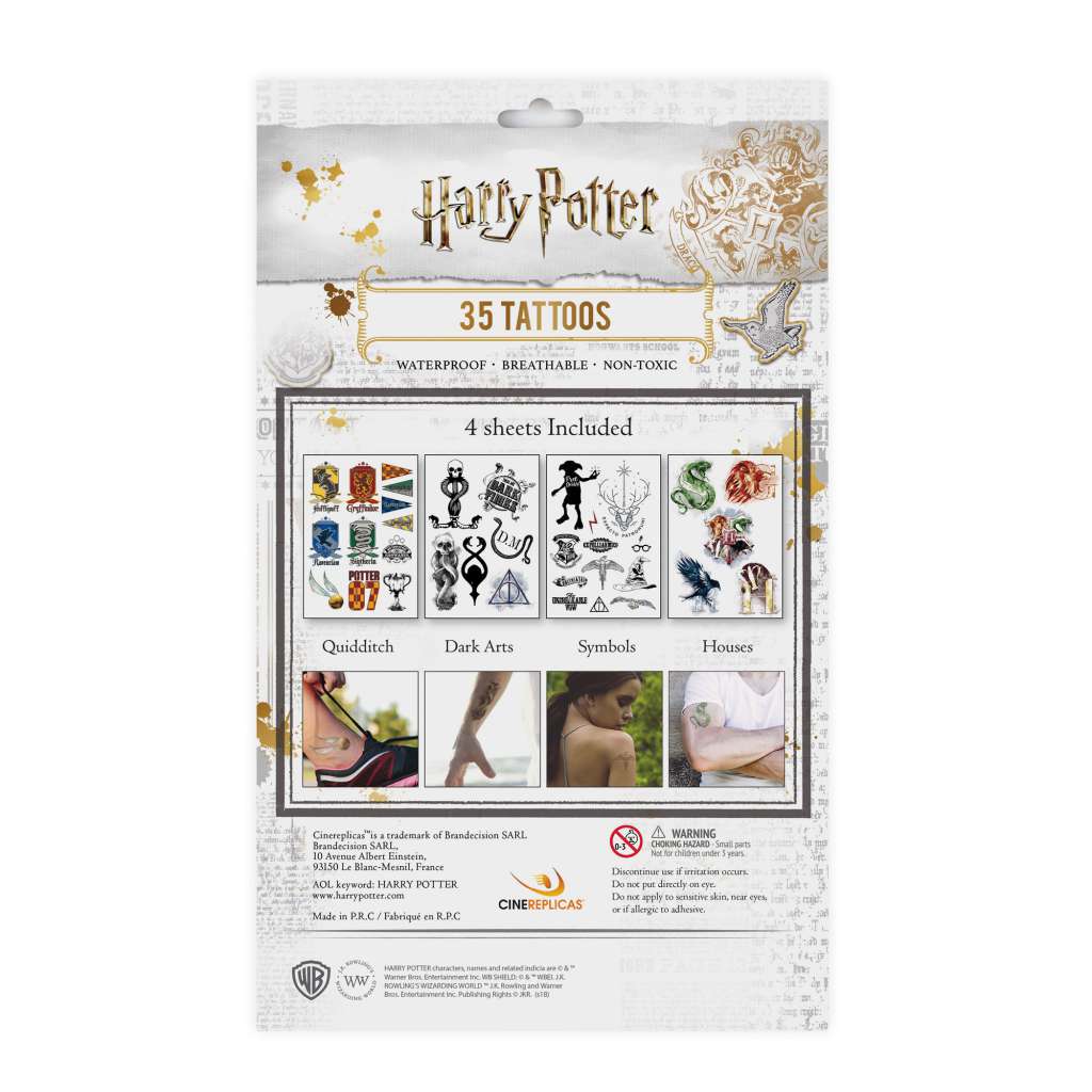 Harry Potter Tatuering Set – 35 Tillfälliga Tatueringar cinereplicas