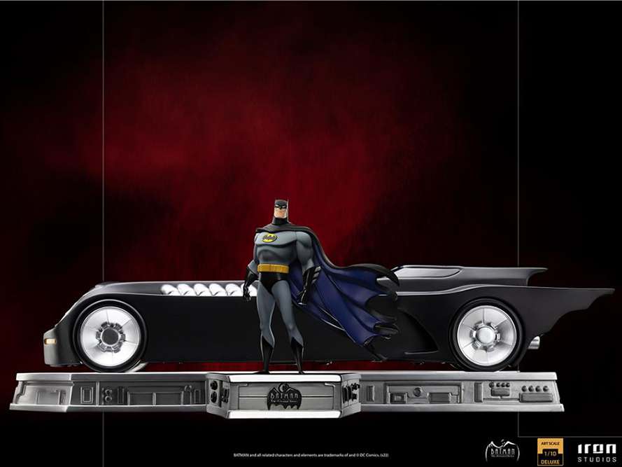 Batman Staty med Batmobile 1/10 Deluxe Art Skala iron studios