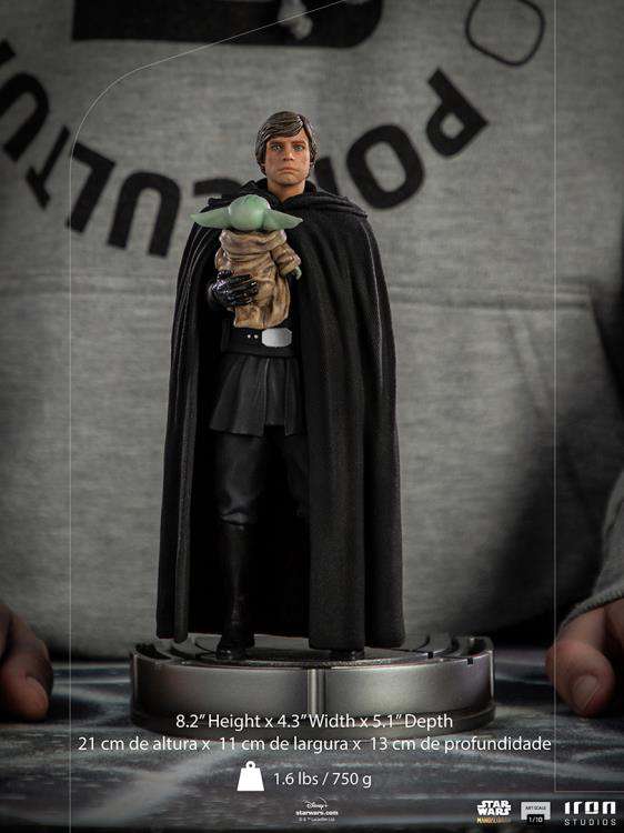 Mandalorian Luke Skywalker och Grogu 1/10 Staty iron studios