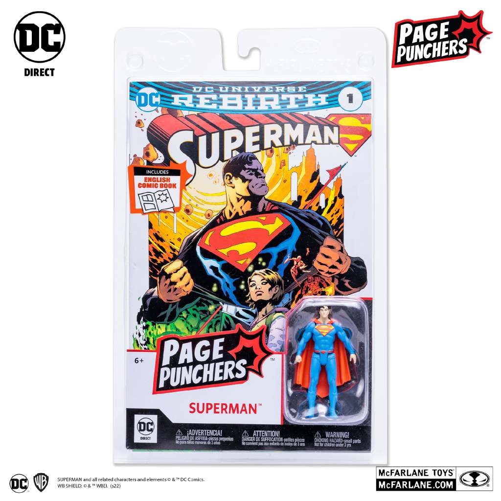 DC Page Punchers Superman + Comic 3in Figurer mcfarlane toys